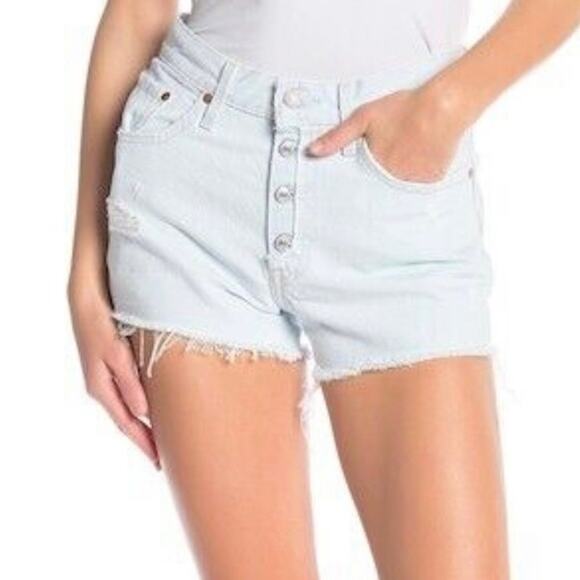 Levi’s Women’s 501 Denim Shorts Button Fly Ripped Distressed Jean Better Love 26 - Picture 13 of 16